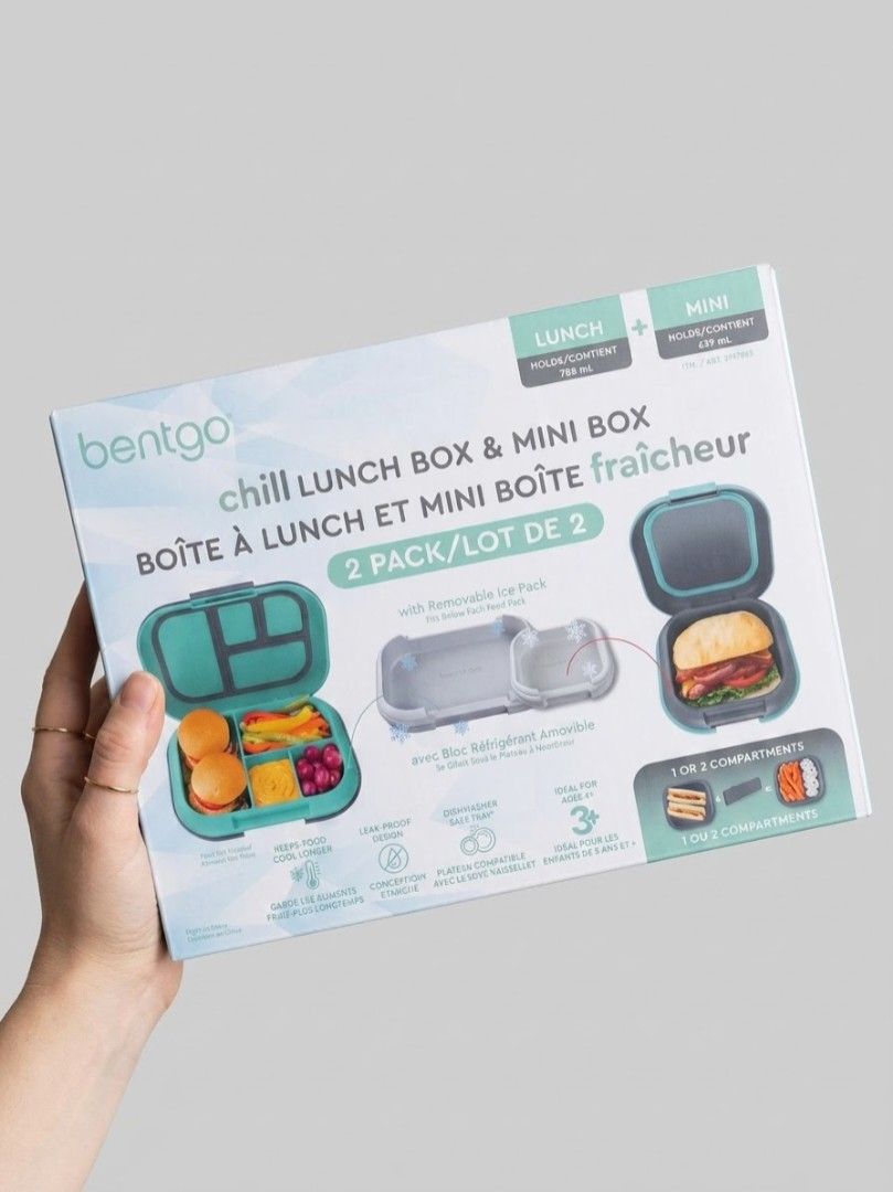 Bentgo Chill Lunch Box & Mini Box Set - 2 Pack (Category: Food Organization & Storage) located in Manila. Submitted by collasklar12236 (Listing ID 1456409851, Image 3). Description: - 2-pack: Bentgo Chill lunch box (788ml) & mini box (639ml) - Built-in cooling: Removable ice packs fit below food tray - Keeps food fresh and cool longer - Leak-proof design for mess-free transport - Dishwasher safe food tray for easy cleanup - Ideal for kids ages 3 
