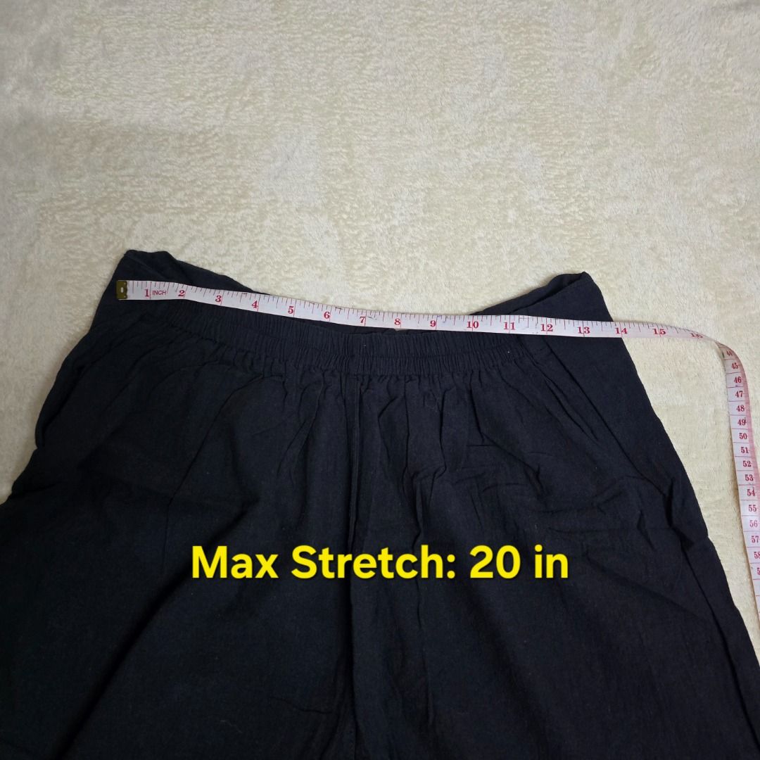 Black Linen Box Pants - Stretchable (Category: Other Bottoms) located in Pasay City. Submitted by fruityorange (Listing ID 1458380284, Image 3). Description: Waist: 20 inch (Max Stretch) ‼️READ FIRST BEFORE MESSAGING‼️ All items are original and pre-loved. This is not thrifted. Personally bought and used. RFS: Moving out and decluttering ✅ Item is available as long as posted. 💰 Mode of Payment: Any bank or wallet transfer 🚚 Mode of Delivery: J&