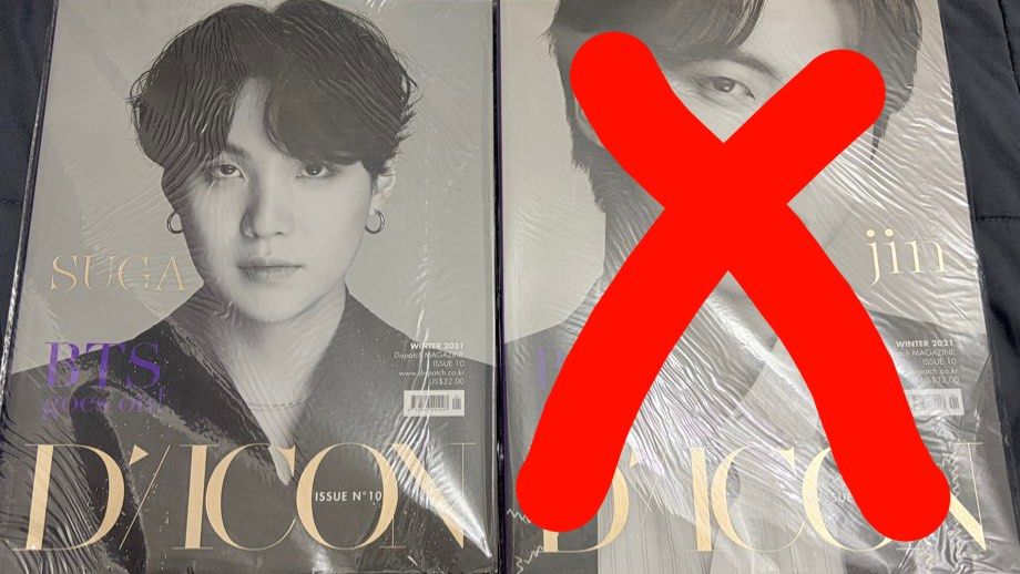 BTS Magazines (Category: Magazines) located in Antipolo. Submitted by meehyan (Listing ID 1454521603, Image 3). Description: PLEASE READ! ❌ YOONGI GQ ❌ ❌ YOONGI ROLLING STONE ❌ • GQ Korea (Jin) - 300 • Vogue Korea (OT7) - 350 • D'ICON (Suga, Jin) - 300 each • Rolling Stone (Jimin) - 400 - all sealed.