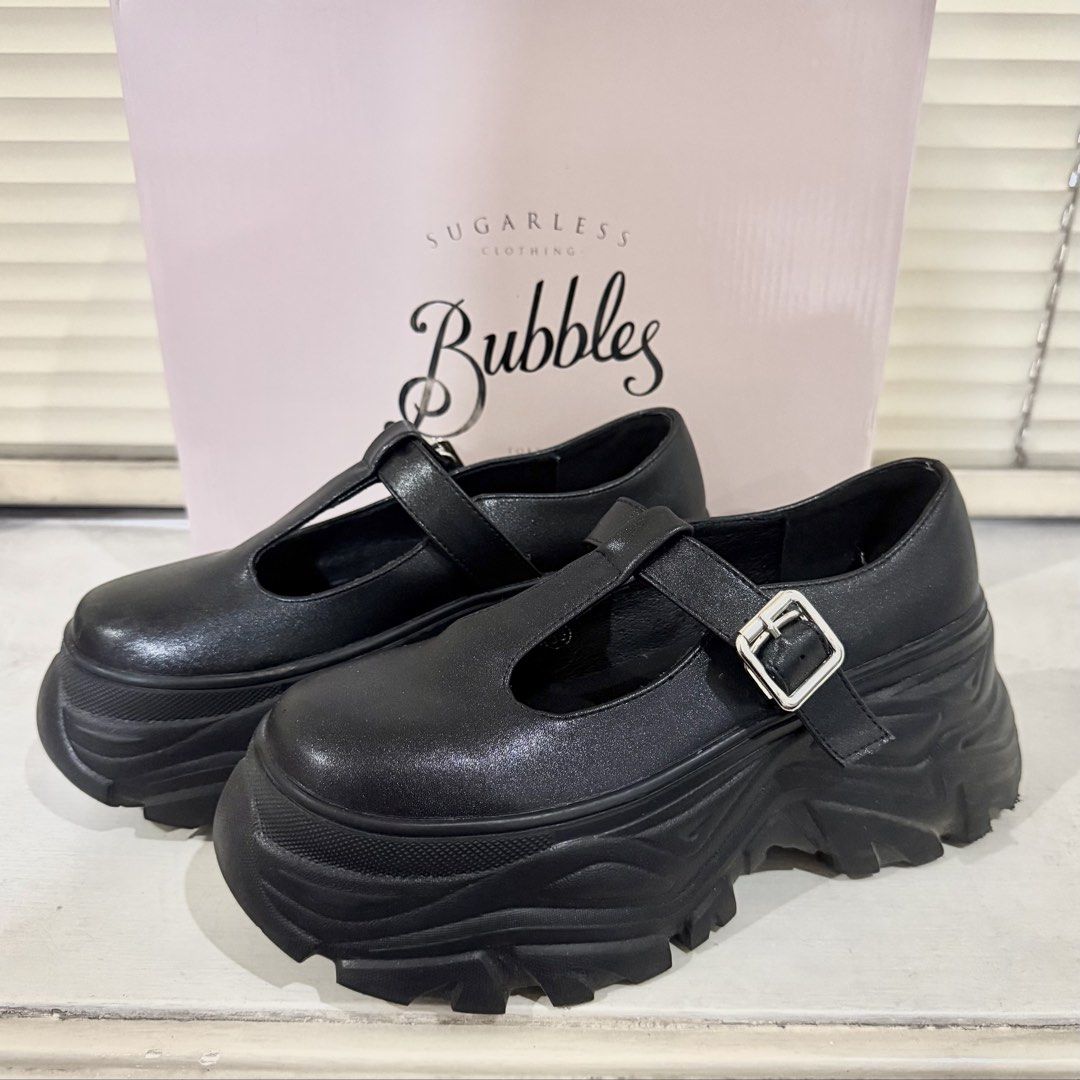 BUBBLES Tokyo Black Platform Mary Jane Shoes (Category: Heels) located in Pasig City. Submitted by d.macncheese (Listing ID 1458406838, Image 2). Description: - T-strap with silver buckle - Only used a few times. Very good condition; soles have slight heel drag - Heel height 8cm - Bought from Japan - Comes with original box RFS: Not being used as much anymore; downsizing shoe collection 📍Pasig.