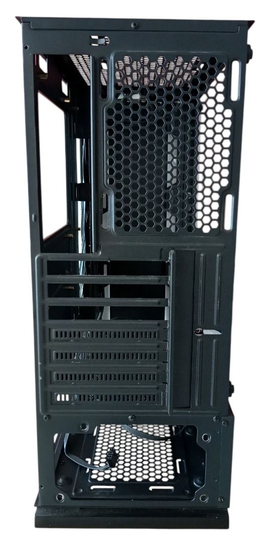 Case: Keytech 206 black microATX (pre-owned)(no TG side panel) (Category: Computer Parts) located in Marikina City. Submitted by leoricktechservices (Listing ID 1458327461, Image 3). Description: Case: Keytech 206 black microATX (pre-owned)(no TG side panel) NOTICE: Compatibility is the buyer's responsibility. Condition: used but in good condition with the exception of the TG side panel. Issues: * The tempered glass side panel shattered. * Sticke