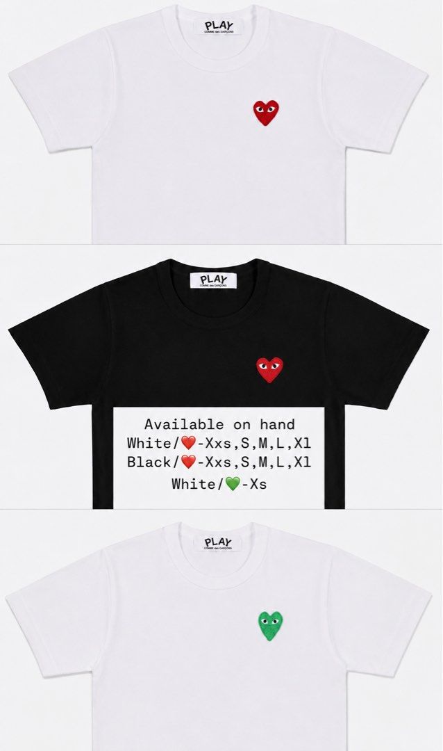 CDG T-shirt (Category: Tshirts & Polo Shirts ) located in Manila. Submitted by stopshop26 (Listing ID 1458416607, Image 1). Description: CDG Shirt Brand new and original Onhand and ready to ship.
