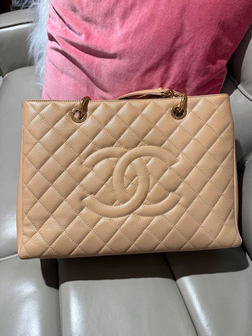 Chanel GST (Category: Luxury Bags & Wallets) located in Taguig. Submitted by zhuluxeitems (Listing ID 1458379198, Image 2). Description: Chanel GST Beige Like new condition With entrupy. Pick up BGC Taguig .