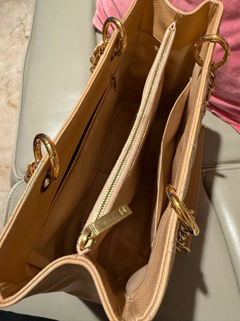 Chanel GST (Category: Luxury Bags & Wallets) located in Taguig. Submitted by zhuluxeitems (Listing ID 1458379198, Image 3). Description: Chanel GST Beige Like new condition With entrupy. Pick up BGC Taguig .