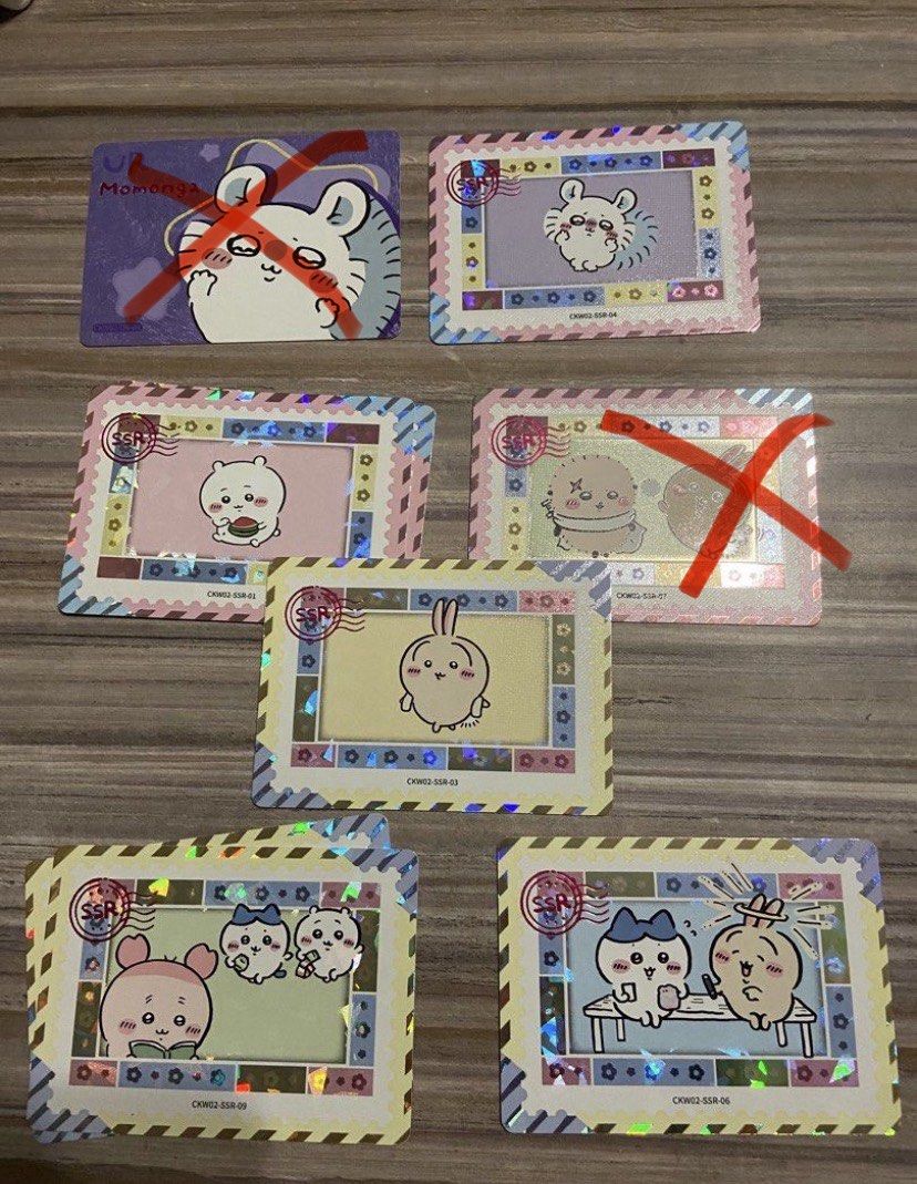 Chiikawa 收藏卡 閃卡 透卡 第二彈 （分類：互動玩具）位於 Hong Kong。 由 cherrysm 提交（商品編號 1458038935，圖片 3）。簡介： SR 透卡$2 SSR閃卡$3 R卡$1 滿$15包平郵 多買可平 只限郵寄，不面交。