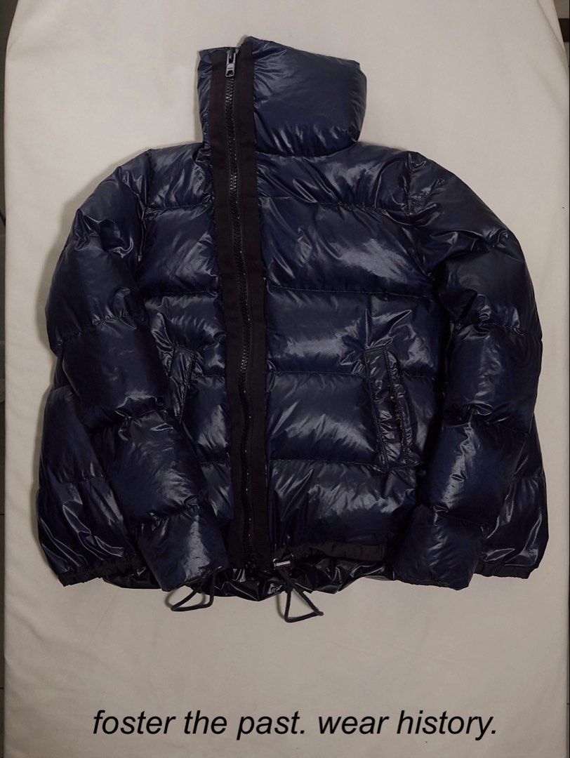 Chitose Abe—Pre-AW15 Sacai Luck—Asymmetric Down Jacket (Category: Coats, Jackets and Outerwear) located in Quezon City. Submitted by soourceph (Listing ID 1458452578, Image 1). Description: Abe emphasized the use of uniform in creating a personalized wardrobe. Although this has been the case during her early career in fashion as a pattern-maker for Comme des Garcons and Junya Watanabe, the uniforms she has been using during her pregnancy had beco