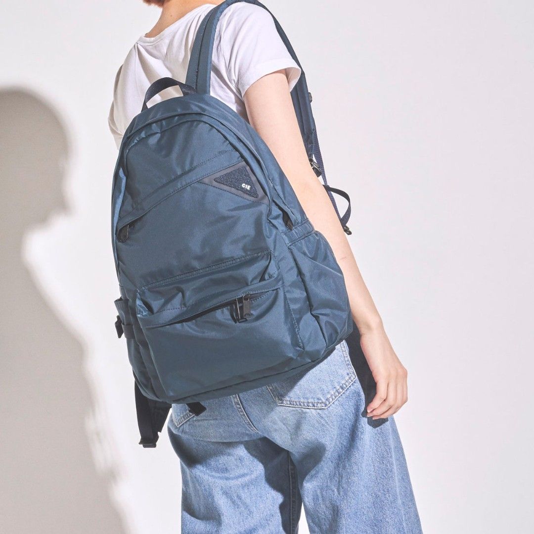CIE - FLOW DAYPACK Backpack bag (Category: Luxury Bags & Wallets) located in Taguig. Submitted by nextflip (Listing ID 1458387300, Image 1). Description: excellent condition no issue made in Japan color is grayish blue.