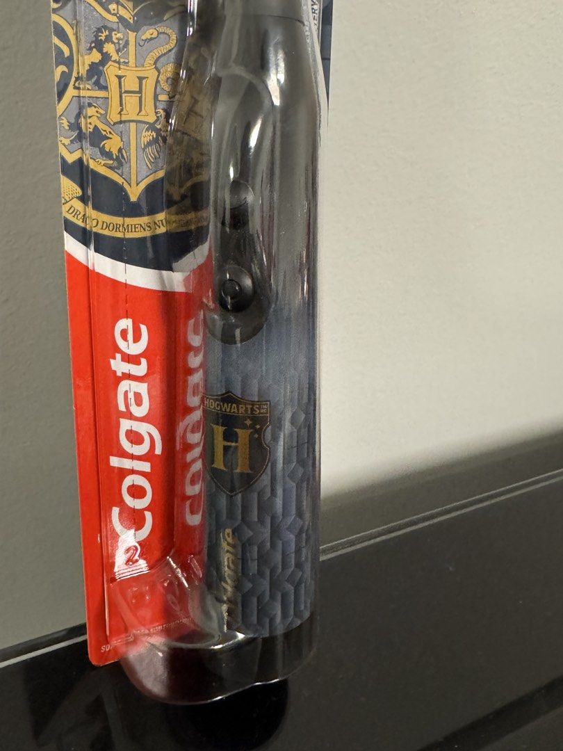 Colgate Harry Potter Toothbrush - Hogwarts (Category: Oral Care) located in Marikina City. Submitted by wizardwheezes05 (Listing ID 1458305641, Image 3). Description: - original Colgate Toothbrush with a magical Harry Potter theme - Features soft bristles for gentle cleaning. - Handle showcases cool Hogwarts crest designs. - will include 1 double A battery - Have two items on hand.