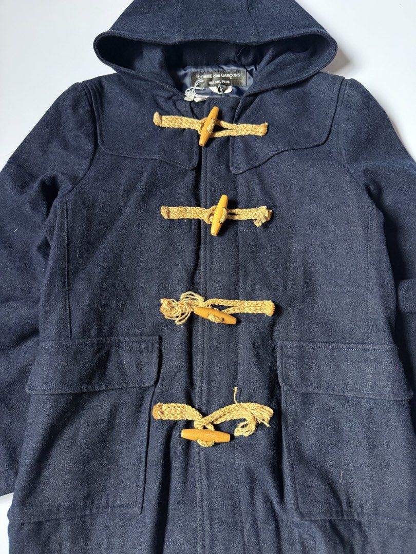Comme des Garçons Homme Plus Wool Duffle Coat (Category: Coats, Jackets and Outerwear) located in Baguio. Submitted by themgarbage (Listing ID 1458358356, Image 3). Description: Size tagged:M Issue: Width:19.6 Length:26.5 Shoulder:17 Sleeve:24.2.