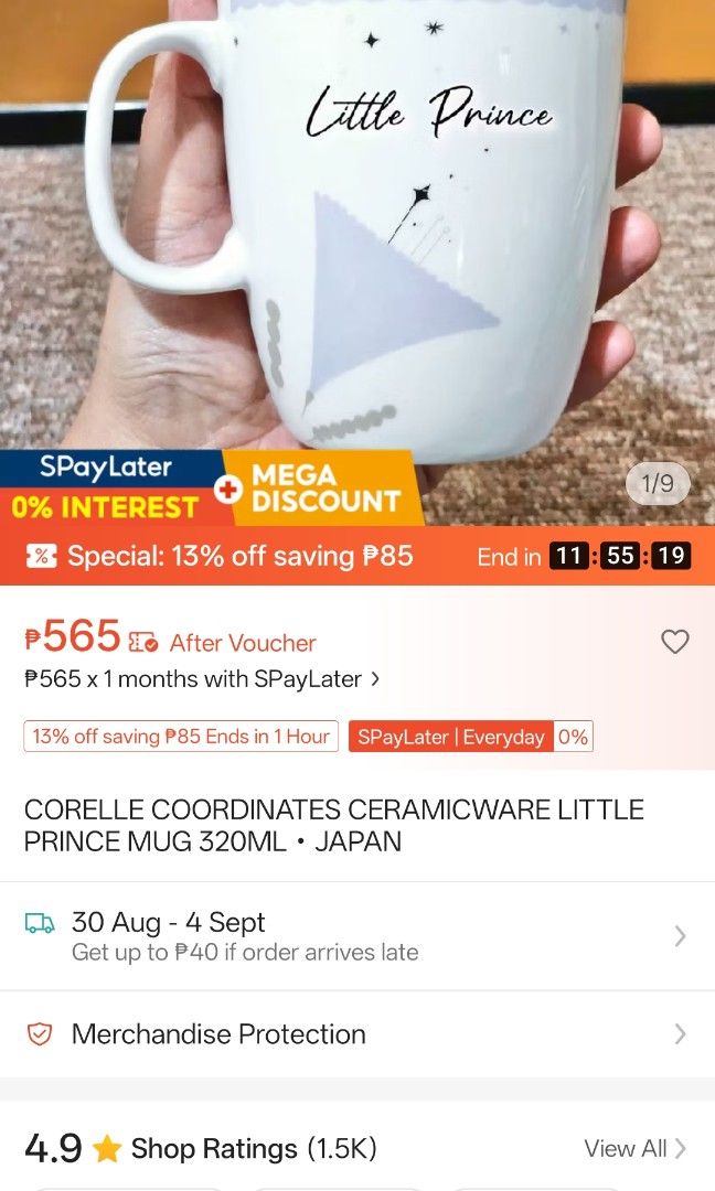 CORELLE COORDINATES CERAMICWARE LITTLE PRINCE MUG 320ML • JAPAN (Category: Coffee & Tea Tableware) located in Mabalacat. Submitted by salwanaonlineshop (Listing ID 1458334458, Image 1). Description: CORELLE COORDINATES CERAMICWARE LITTLE PRINCE MUG 320ML • JAPAN SURPLUS 🇯🇵 Lightly Used 🇯🇵 Makinis pa with very minimal scratches only 🇯🇵 No issue 🇯🇵 Made in China 🇯🇵 Japan Source 📌 APPLY DISCOUNT VOUCHERS ON S.H.O.P.E.E and L.A.Z.A.D.A - S