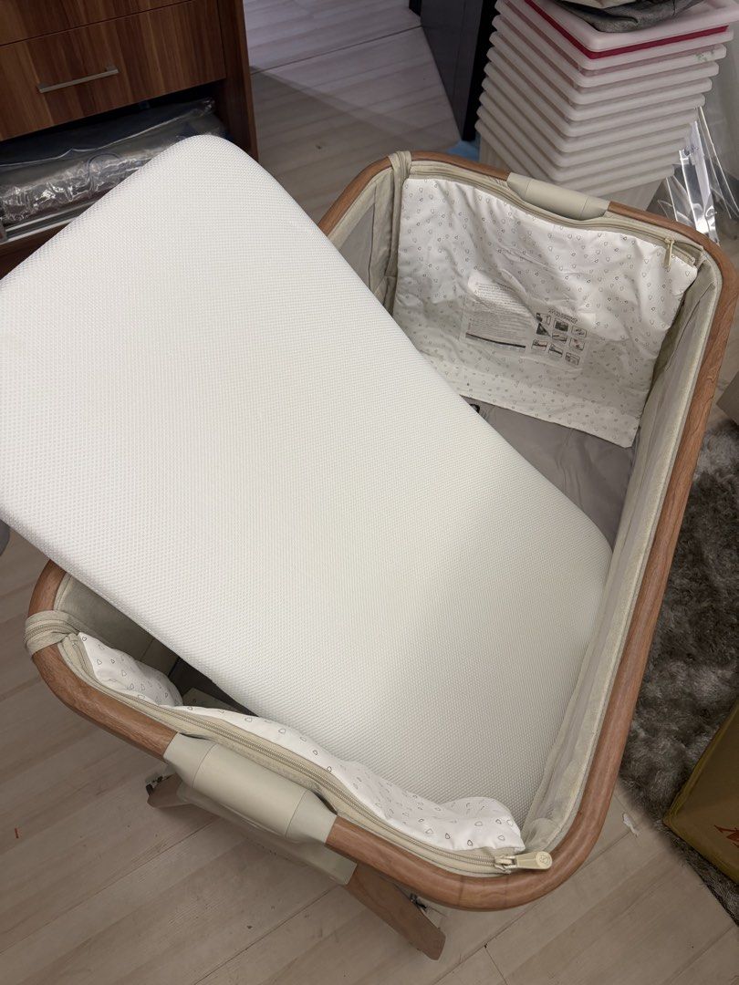 CoZee Air Bedside Crib with Mattress (Category: Cots & Cribs) located in Mandaluyong City. Submitted by mamaseller1829 (Listing ID 1458340233, Image 2). Description: - CoZee Air bedside crib - Includes mattress - Mesh sides for excellent airflow - Versatile: use as a standalone bassinet or attach to your bed - Built-in wheels for easy maneuverability USED ONLY FOR 10 MONTHS RUSH PICK-UP TODAY PLEASE AUG 29 Original price at ₱17,950.