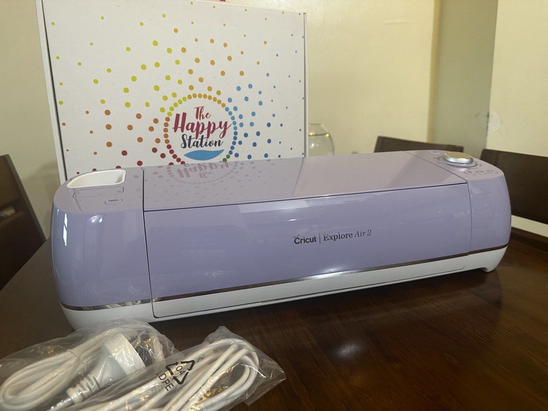 Cricut Explore Air 2 in Purple (Category: Craft Supplies & Tools) located in Quezon City. Submitted by bluebunni21704 (Listing ID 1458376060, Image 2). Description: Cricut Explore Air 2 In Purple (Lilac) —cutting & drawing machine for crafts —connectors & mat included —can be paired with phone, laptop, tablet, and computer ++FREEBIE OF VINYL AND PAPER MATERIALS INCLUDED Original price - 13k Bought at The Happy Station, San Juan No flaws Few times