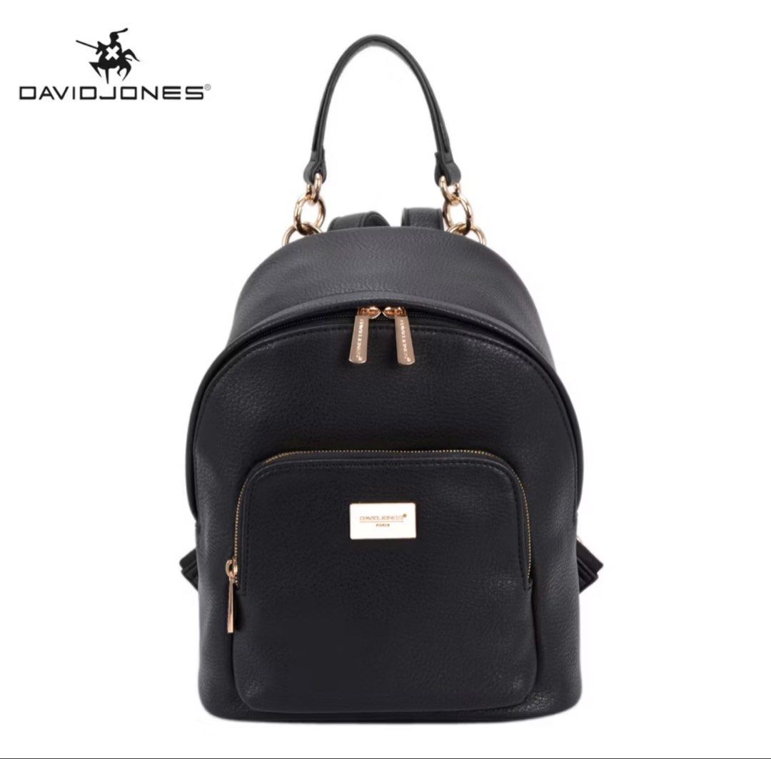 David Jones Mini Backpack (Category: Backpacks) located in Amadeo. Submitted by kzias (Listing ID 1458459606, Image 1). Description: • Material: Soft and supple PU leather • Dimensions: 23 × 12 × 31 cm • 1 main zipper compartment • 1 internal zipper pocket • 1 internal slip pocket Condition: • Pre-loved and still in good condition • Minimal leather peeling in some areas due to storage/use • Please check the photos carefully for the actual conditi