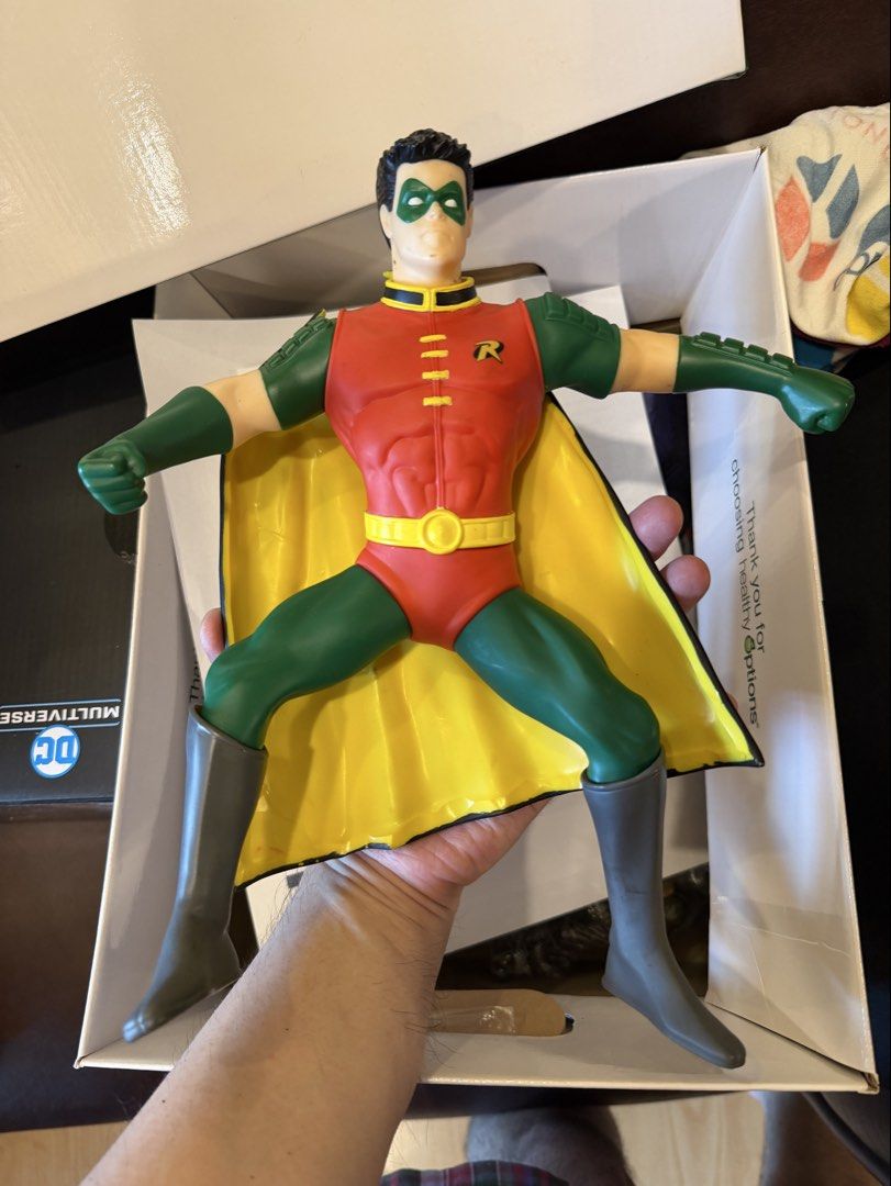 DC Comics 1996 Robin Batman Action Figure (Category: Figurines & Statues) located in Manila. Submitted by rmemz.mnl (Listing ID 1458460266, Image 1). Description: - Vintage 1996 DC Comics Robin action figure - Classic Tim Drake red, green, and yellow costume with yellow cape - Negotiable - Payment via GoTyme/Tonik - Shipping c/o Buyer .