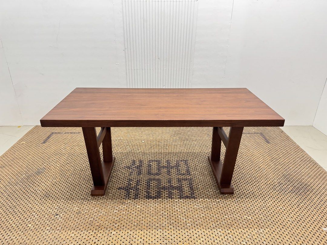 Dining Table (Category: Tables & Sets) located in Quezon City. Submitted by matetdevis13 (Listing ID 1458382507, Image 2). Description: Modern Wooden Trestle Dining Table Price: 8,500 L59 x W27.5 x H27 In good condition Code JMD30-MJ771.