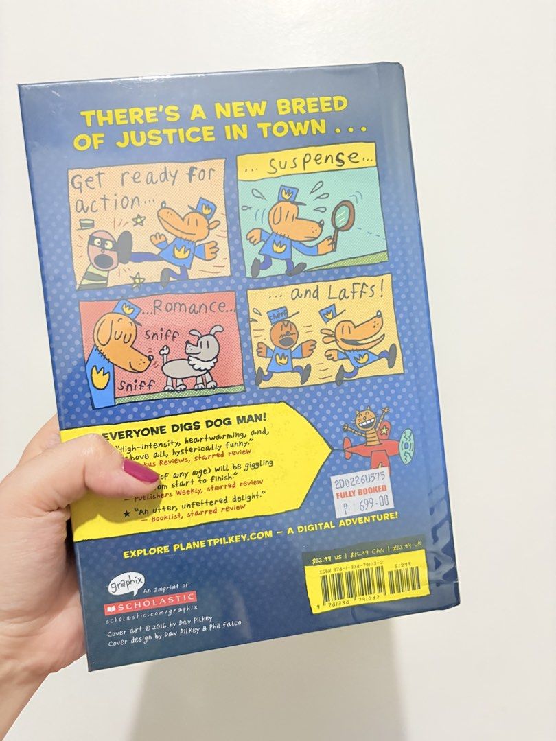 Dog Man by Dav Pilkey Hardbound (Category: Children's Books) located in Davao. Submitted by yuanmax (Listing ID 1458446412, Image 2). Description: Dog Man (Book #1) Author : Dav Pilkey Bought at Fullybooked P350 Hardbound and has plastic cover SF: Shouldered by buyer Location: Davao City, Mindanao.