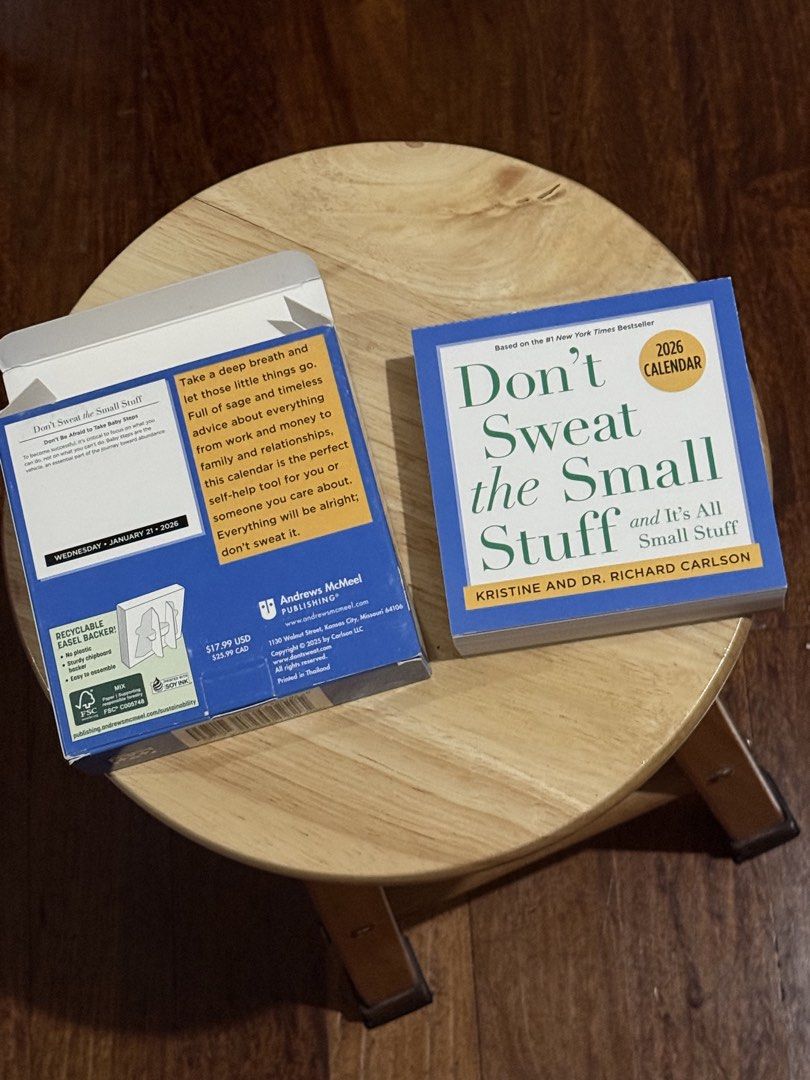 Don't Sweat the Small Stuff 2026 Calendar (Category: Storybooks) located in Quezon City. Submitted by ayahko (Listing ID 1458460313, Image 3). Description: It's already September but the reminders in this 2026 calendar are timeless! Don't Sweat the Small Stuff 2026 Calendar (New York Times bestseller).