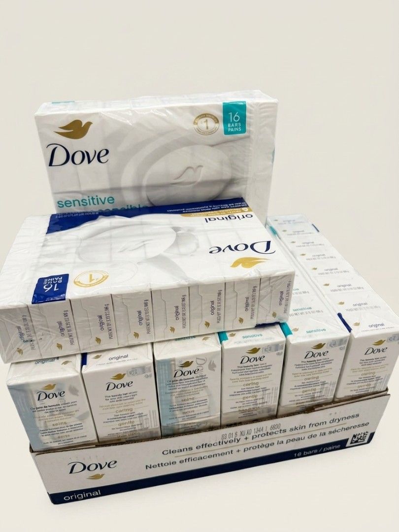 Dove Sensitive & Original Beauty Bar Soap 16 Bars (Category: Bath) located in Manila. Submitted by collasklar12236 (Listing ID 1458461722, Image 3). Description: - Bulk pack of 16 Dove beauty bars - Includes 8 Sensitive Skin bars (fragrance-free, hypoallergenic) - Includes 8 Original bars (with moisturizing cream) - Ideal for everyday use - Excellent value for money.