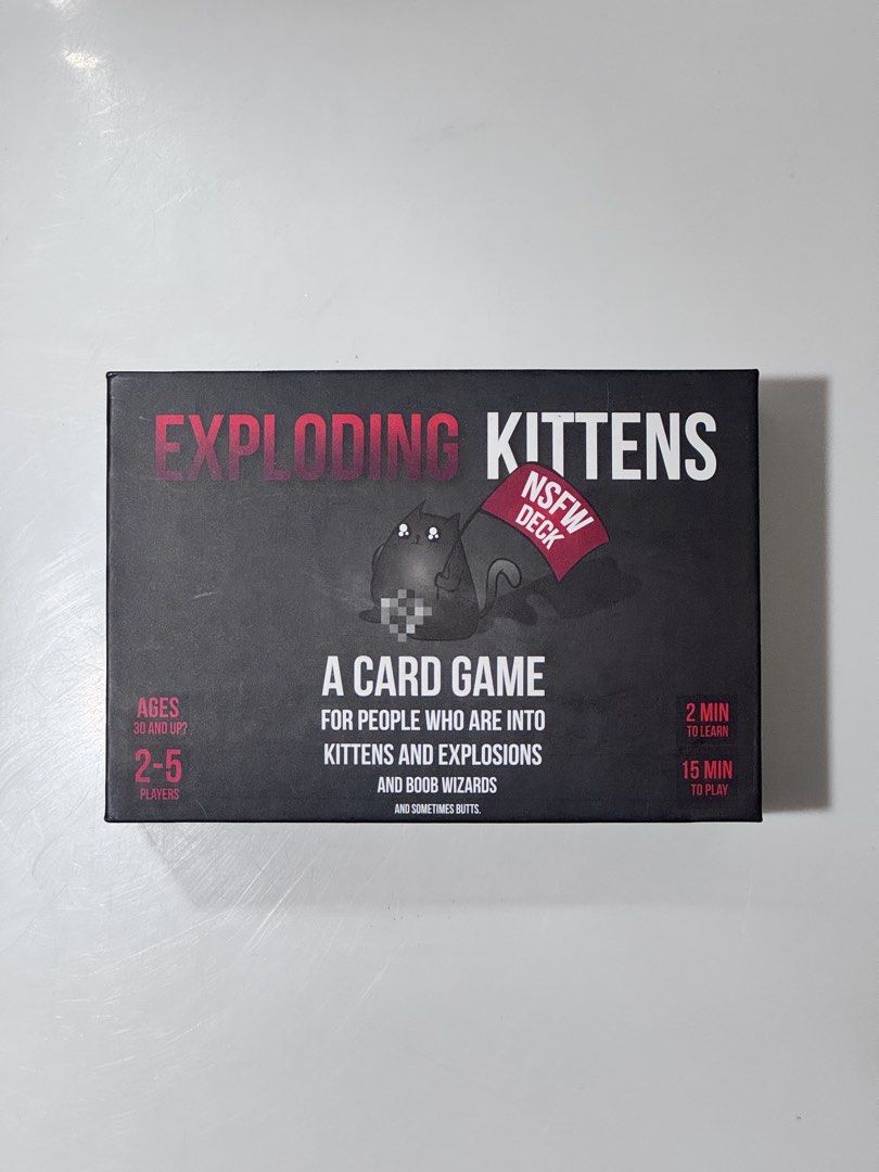exploding kittens (Category: Toys & Games) located in Manila. Submitted by cdlc3010 (Listing ID 1458447589, Image 2). Description: 300 takeall Exploding kittens NSFW - 200 These cards will get you drunk 1&2 - 100 All brand new, never been used. All on its original packaging Could do meetups around Robinsons Manila and Taft Pedro Gil. Can also do shipping (buyer’s expense).