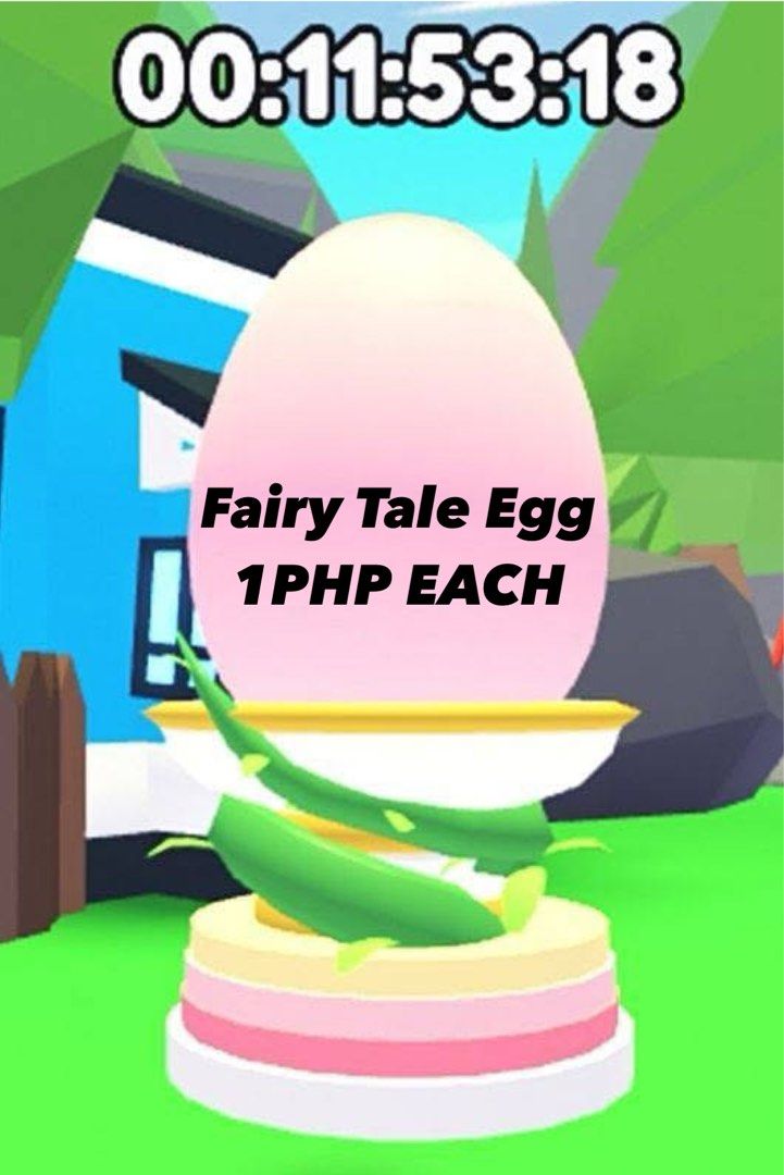Fairy Tale Egg - 1 PHP Each | ADOPT ME (Category: In-Game Products) located in Manila. Submitted by mamilomari03711 (Listing ID 1458438991, Image 1). Description: - Fairy Tale Eggs - Price: 1 PHP each - Limited time offer - Get them before they're gone!.