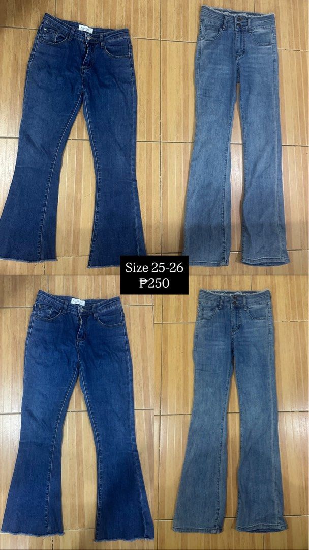 Flare Jeans Bundle (Category: Jeans) located in Muntinlupa City. Submitted by pgba_ (Listing ID 1458353334, Image 1). Description: 250 for both! size 25-26 soft denim rfs: dont fit anymore got from online thrift.