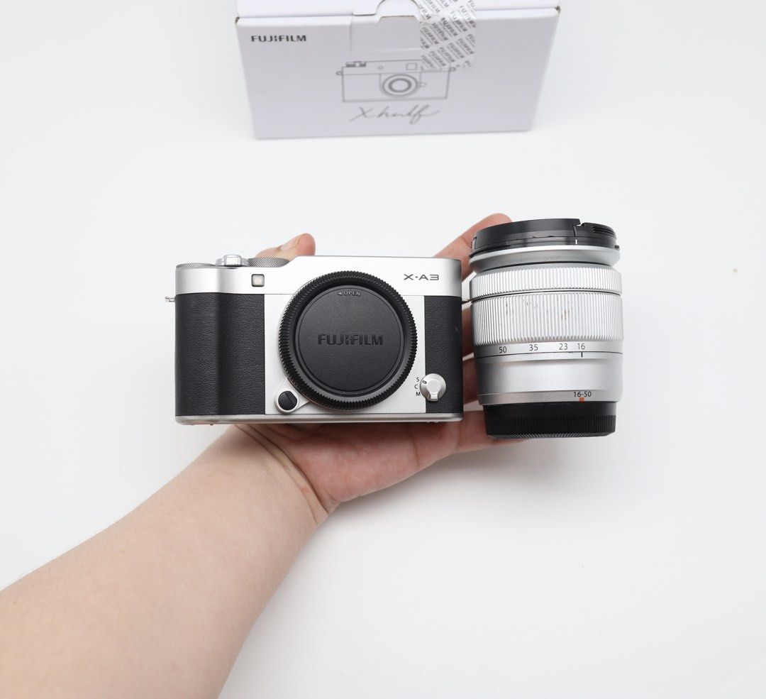 Fujifilm XA3 with 16-50 Selfie camera (Category: Cameras) located in Manila. Submitted by jaimeeloutan (Listing ID 1458352454, Image 2). Description: for sale! FUJIFILM X-A3 with 16-50 lens 18,490 💰18,490 only fix price posted lowest price in in market na. Pass sa barat, pass sa tawad No issue Mint condition presentable - The Fujifilm XA3 with 16-50mm lens 24.3 MP APS-C mirrorless and selfie enthusiasts. tilting, touchscreen, Full HD 1080p video