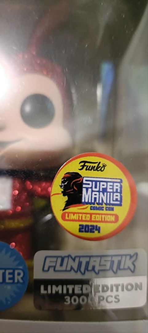 Funko POP Exclusive Jollibee Glitter (Category: Designer & Blind Box Toys) located in Manila. Submitted by theyellowsun (Listing ID 1458441496, Image 2). Description: Funko POP Exclusive Jollibee Glitter version Super Manila Sealed and Brand new Can ship and do meetups: Meetups (STRICTLY only in these areas) - Alabang = Alabang Town Center, Festival Mall Alabang - Las Pinas = SM South Mall, Robinsons LasPinas, Casimiro - Paranaque = BF Aguirre ar