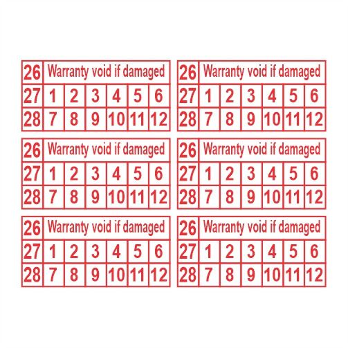 Generic Destructible Warranty Stickers (Category: Craft Supplies & Tools) located in Quezon City. Submitted by rhey_calig (Listing ID 1458352171, Image 3). Description: Generic Destructible Warranty Stickers! High Quality Eggshell Sticker Paper Self-Adhesive Die Cut Self-Destructible Breakable ✅ Size: 20mm x 10mm ✅ Custom logo printing ✅ Tamper-proof & breakable design ✅ Super strong adhesive ✅ 225 pcs per sheet; ✅ Only ₱150.00 per sheet ✅ Red / 
