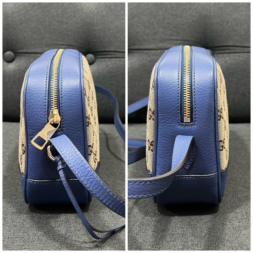 GG Canvas Blue Leather Bree Crossbody (Category: Luxury Bags & Wallets) located in Manila. Submitted by luxuryprelovedbagsby_by_agnes (Listing ID 1458340725, Image 3). Description: GG Canvas Blue Leather Bree Crossbody Php 39,000, 95K SRP Excellent Condition / Fresh Dimensions: 22cm x cm x 8cm.