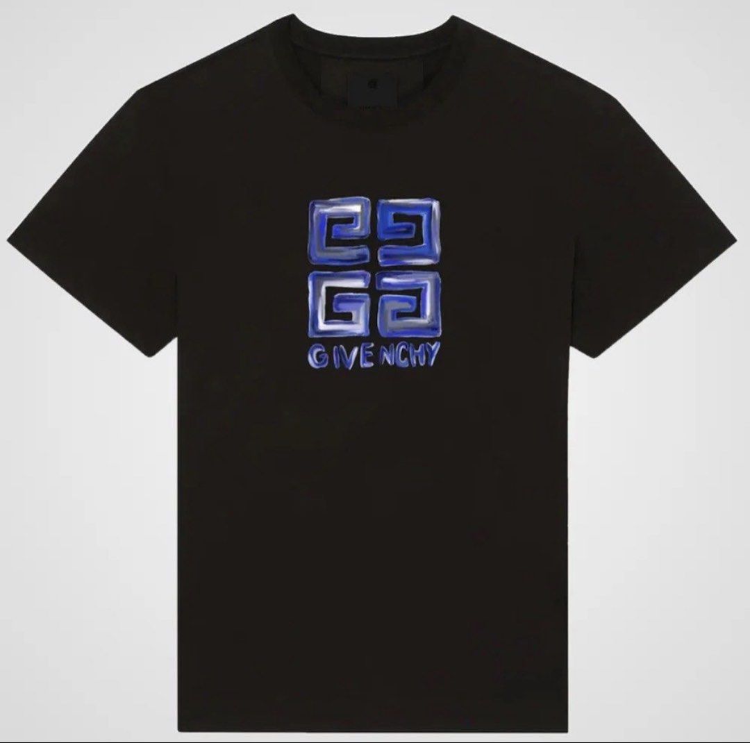 Givenchy (Authentic (Category: Tshirts & Polo Shirts) located in Singapore. Submitted by jsjsjs_ (Listing ID 1458320722, Image 1). Description: Negotiable - Givenchy black t-shirt - Features a blue logo - Made from comfortable material - Ideal for casual wear - A stylish wardrobe addition -Purchased 3month ago.