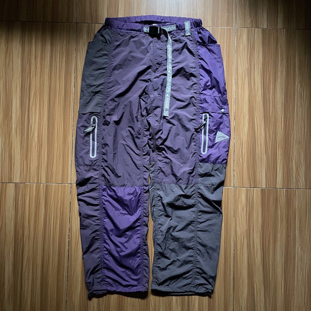 Gramicci x And Wander Patchwork Wind Pants (Category: Joggers) located in General Mariano Alvarez. Submitted by 4117_thriftnthrive (Listing ID 1458465986, Image 3). Description: In excellent condition No flaws Size on tag: Asia M / Usa S Measurements Waistline: 29 - 36 (stretchable) Length: 40” Thigh: 14” Hem: 9” (adjustable) ₱4,500 Plus Shipping Fee.