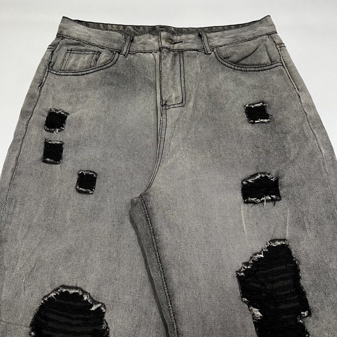 Grey baggy distressed pants (Category: Announcements) located in Quezon City. Submitted by thriftrage (Listing ID 1458428550, Image 3). Description: Waist’ 32 Length’ 40.5 Leg opening’ 8.5 No issue Good condition .