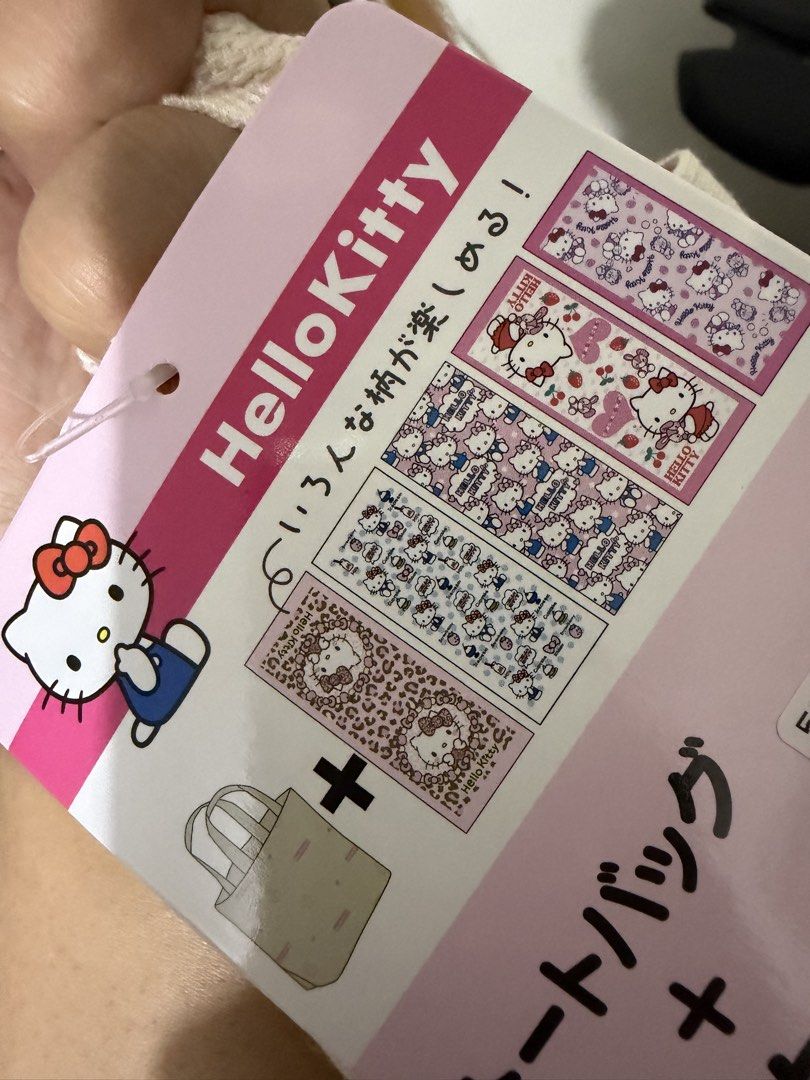 Hello Kitty Tote Bag + 5 Face Towels (Category: Bedding & Towels) located in Marikina City. Submitted by casualnchic (Listing ID 1458477093, Image 3). Description: Brand New Original Sanrio Hello Kitty Tote Bag + 5 Face Towels Note: Please see 3rd photo for the face towel designs.