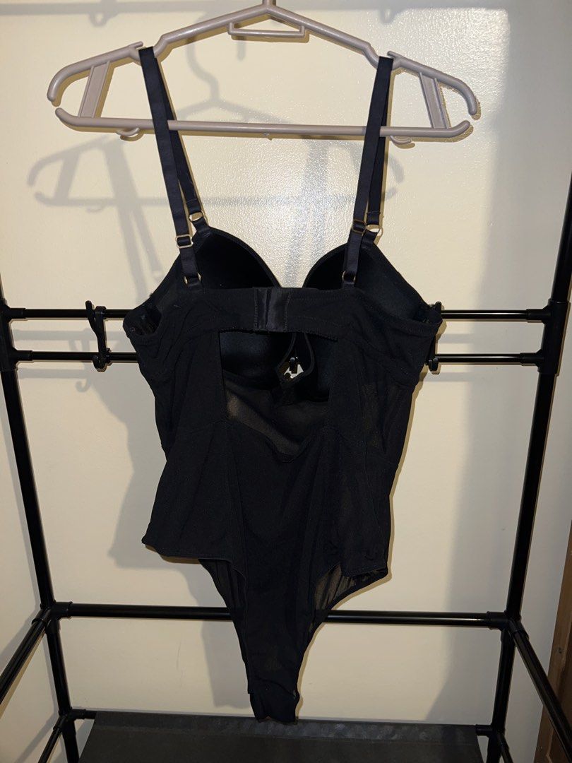 H&M Black Sheer Mesh Underwire Bodysuit (Category: Others Tops) located in Manila. Submitted by chelseayb47224 (Listing ID 1458425066, Image 2). Description: - Brand: H&M - Color: Black - Material: Sheer Mesh - Brand New - Features: Underwire cups for support, adjustable straps, hook and eye back closure - Versatile: Great for layering or wearing on its own - Size: 10.