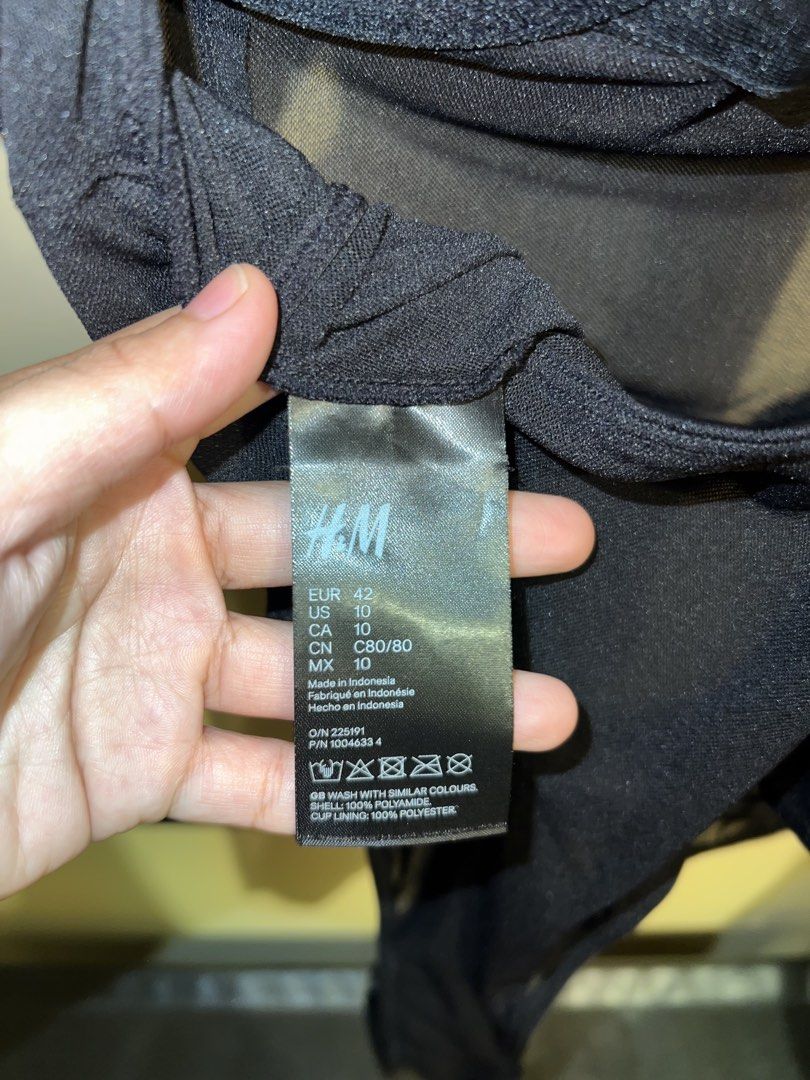 H&M Black Sheer Mesh Underwire Bodysuit (Category: Others Tops) located in Manila. Submitted by chelseayb47224 (Listing ID 1458425066, Image 3). Description: - Brand: H&M - Color: Black - Material: Sheer Mesh - Brand New - Features: Underwire cups for support, adjustable straps, hook and eye back closure - Versatile: Great for layering or wearing on its own - Size: 10.