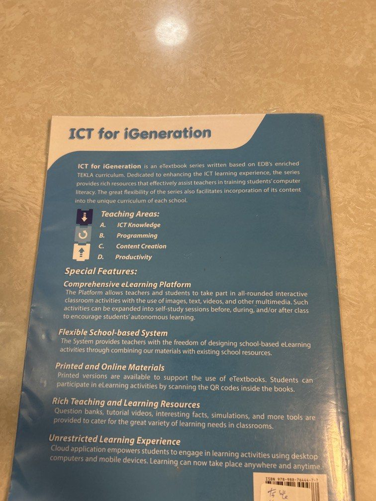 ICT for iGeneration AI and Python 2023 edition （分類：教科書）位於 Hong Kong。 由 purestar_cd6fe2 提交（商品編號 1458398911，圖片 2）。簡介： 可大埔至奧運沿線交收。