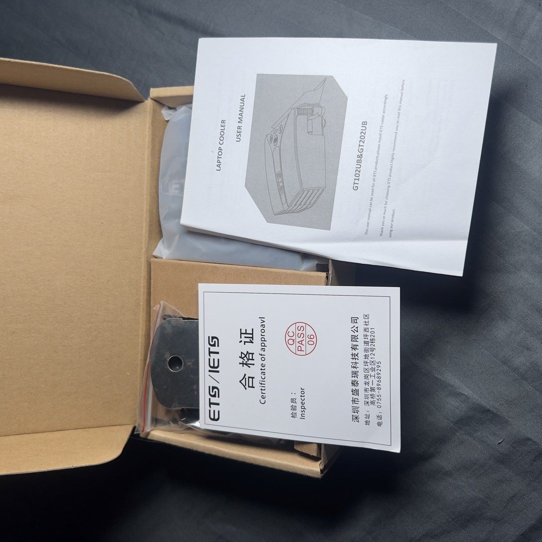 IETS GT202 Laptop Vacuum Cooler (Category: Air Conditioning and Heating) located in Manila. Submitted by jpmcrstbl (Listing ID 1458432697, Image 2). Description: Bought originally for ₱900 Condition: Excellent working condition Details & Features: Brand/Model: IETS GT202 Performance: Significantly reduces laptop temperatures by extracting hot air directly from the exhaust vents. Adjustable Speeds: Multiple fan speed settings for normal browsing o