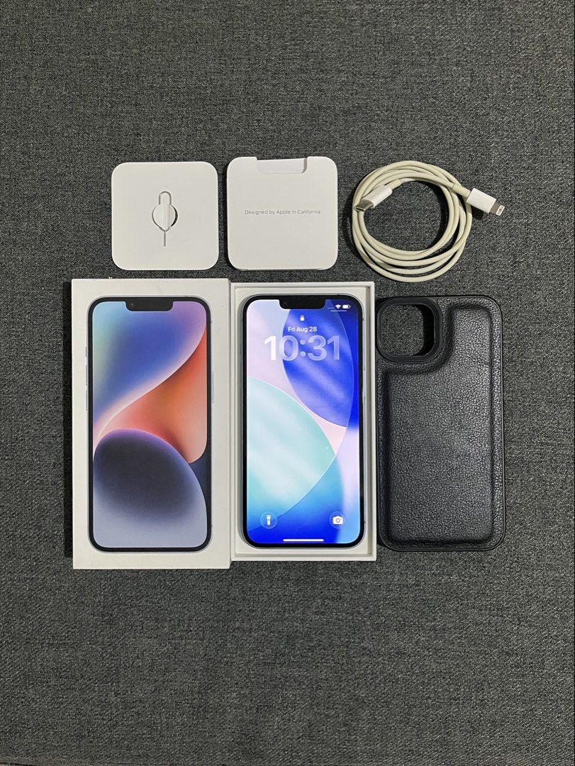iphone 14 256 gb (Category: iPhone 14 Series) located in Caloocan City. Submitted by aj_theaa (Listing ID 1458361333, Image 2). Description: iphone 14 256gb – blue sale or swap sa lower unit add cash - no repair history - 83% Battery Health - no sim restrictions - all buttons, cameras, speakers, charging port, truetone, and face id are working properly. - in a good condition and no issue Inclusions: unit, box, case, and cord 📍 pasig/fairview mee