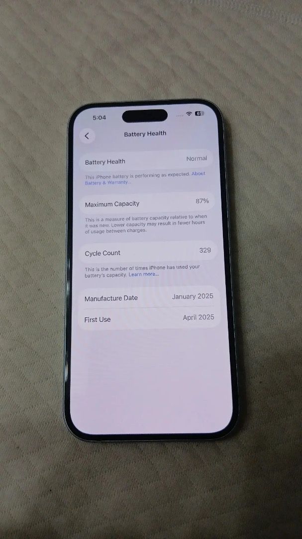 iPhone 15 128gb (Category: iPhone 15 Series) located in Caloocan City. Submitted by ajfavis (Listing ID 1458395243, Image 1). Description: For sale iPhone 15 128gb (blue) Sobrang kinis pwedeng pwede sa maarte 87% battery health (orig batt) ZP/A variant (NTC approved) All parts are working properly No history of repair (all orig parts) Unli check and reset upon meet-up Inclusion: Unit Case Original cord Original box Location: Balagtas, Bulacan.