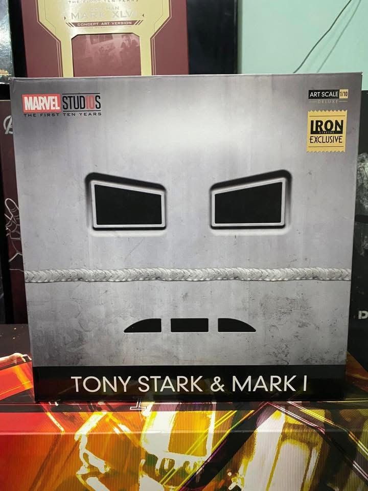Iron Studio Ironman & TonyStark mk1 (Category: Figurines & Statues) located in Paranaque City. Submitted by icko007 (Listing ID 1458429363, Image 2). Description: Iron Studio Ironman & TonyStark mk1 Mint in box never Displayed Price 6600 Only No Rush Shipping /Dibs now pay now Location Paranaque Payment Gcash/Bpi Shipping Lalamove/Lbc Buyers Risk / Fee ‼️Seller is not responsible for: lost, stolen, or damaged packages..
