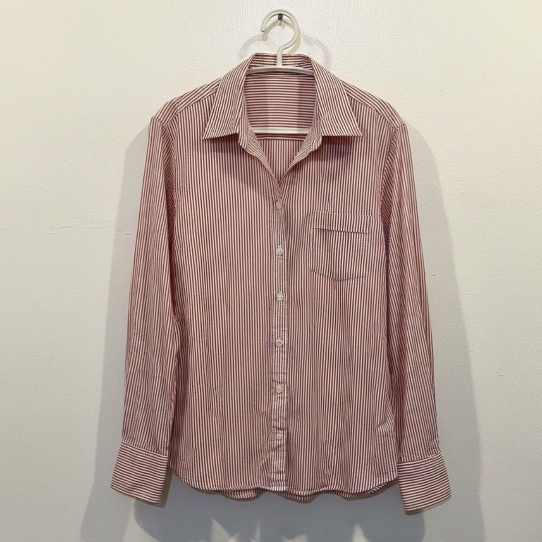 J Crew Button Down Long Sleeve Shirt - Red and White Stripes (Category: Longsleeves) located in Makati City. Submitted by declutterine95 (Listing ID 1458479237, Image 1). Description: 📍I am based in Makati 💡 Color may vary slightly due to lighting 🤍 Please manage expectations (preloved items) 📩 Message for more photos/measurements 🚚 Shipping shouldered by buyer.