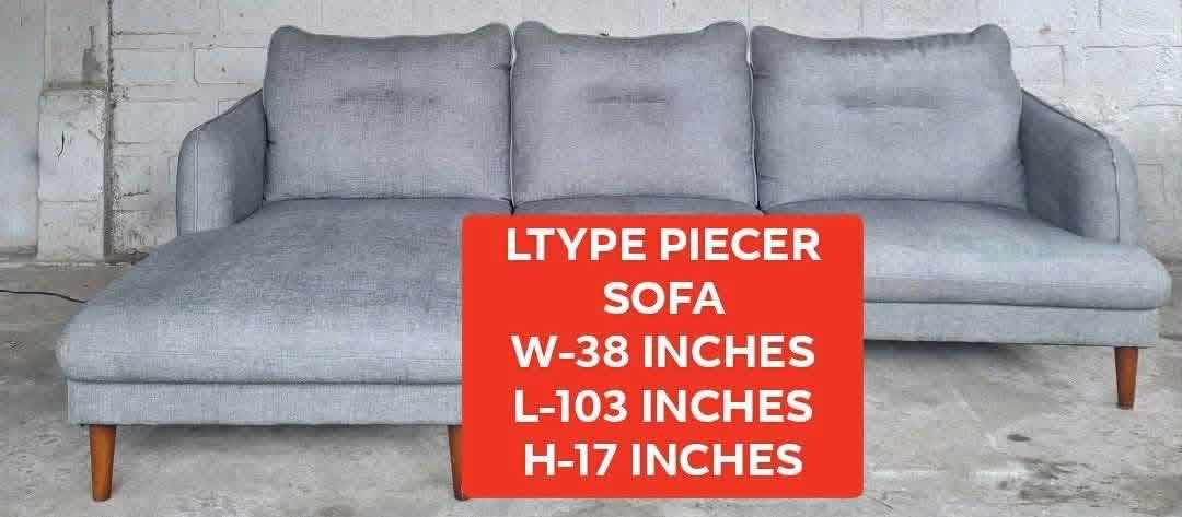 Japan Surplus L-Type (Category: Sofas) located in Quezon City. Submitted by airabernardo27 (Listing ID 1458371457, Image 1). Description: 🎌 L-Type Sofa🎌 💙 Negotiable Price💙 ✔ Surplus from Japan ✔ Heavy-duty build ✔ Thick Rubber like fabric covers ✔ Durable solid wood frame ✔ Cleaned and sanitized with Lysol spray ‼️ Issue: Faded part because of erased penmarker writing(see last picture) Perfect for living rooms, entertainment areas, or home t
