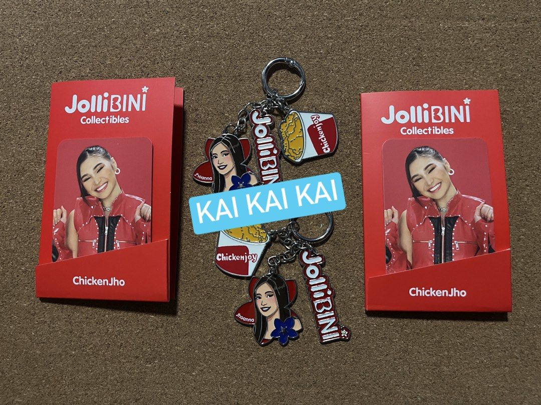 JolliBini V2 PCs and BCs (Category: Character Goods) located in Valenzuela. Submitted by patpeev (Listing ID 1458384921, Image 2). Description: Random BINI items HAVE: - JolliBini V2 PC w/ bag charm - 200 each (✅ Sheena, Jhoanna) (❌ JhoCey, Gwen, Stacey) - JolliBini V2 bag charm (Stacey) - 50 each - Cornetto Gwen (150) - Signals picket and lanyard (200 set) - Sterling binder notebook (Teal/Aiah) (100) - NBS Colet pen and pouch (150) MEET UP: 📍Va