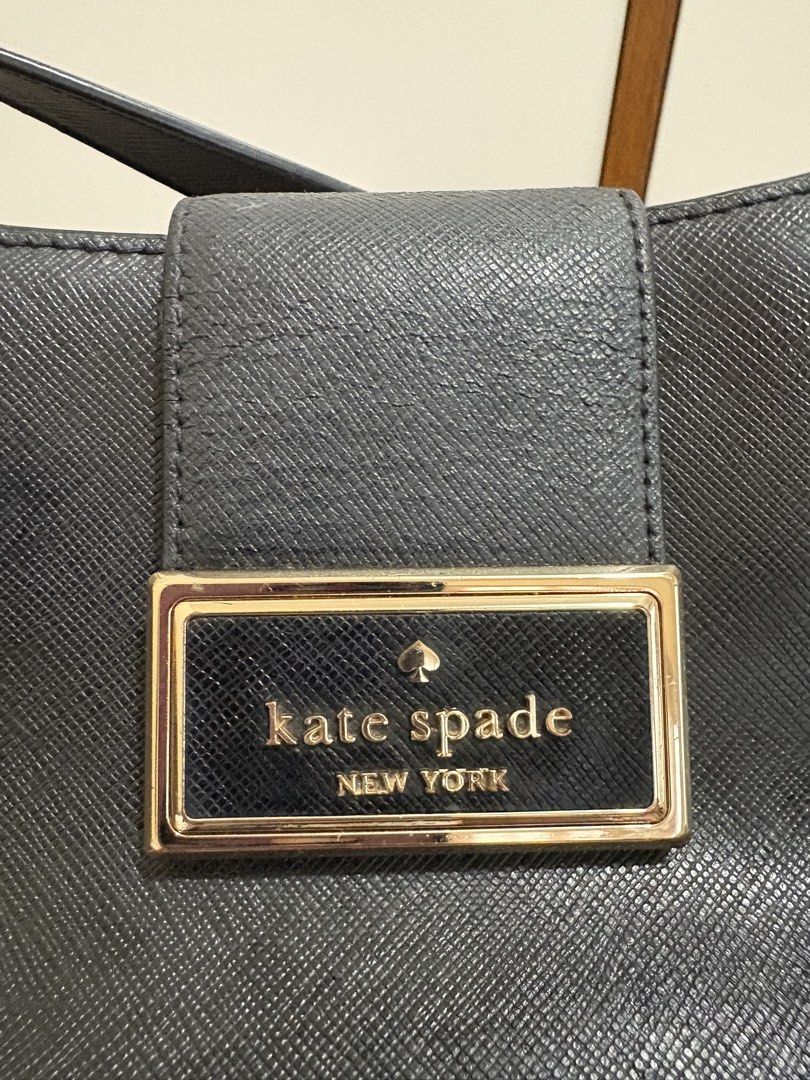 Kate Spade Black Leather Shoulder Bag (Category: Luxury Bags & Wallets) located in Manila. Submitted by pristineclosetph (Listing ID 1458354057, Image 3). Description: - Classic black shoulder bag by Kate Spade New York - Crafted from textured leather - Elegant gold-tone buckle closure on front flap - Adjustable shoulder strap with buckle - Secure top zipper closure - Ideal for everyday use.