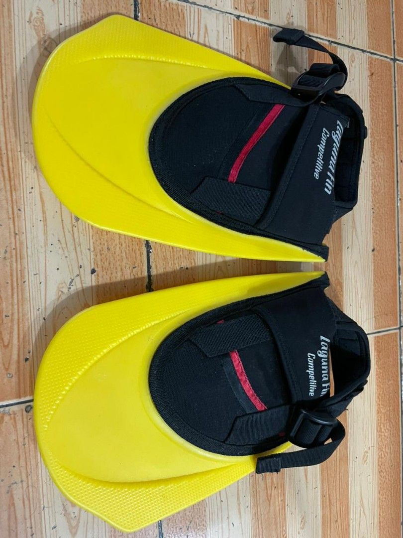 Laguna Fins (Category: Water Sports) located in Quezon City. Submitted by harun_res_managing_director (Listing ID 1458494843, Image 1). Description: For Sale Laguna Fins color yellow adjustable strap strap is in good condition universal fit RFS: Decluttering item For pick in Caloocan via Lalamove meet up BGC only.