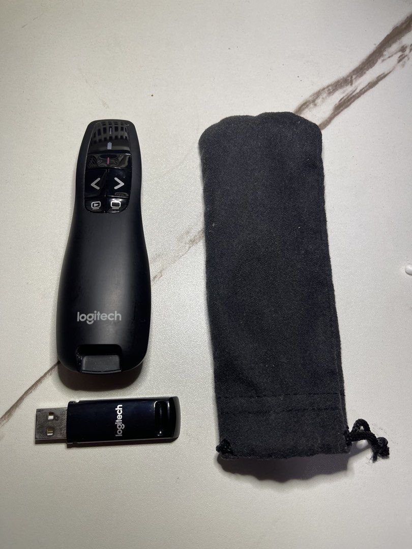 Logitech clicker (Category: Office & Business Technology) located in Quezon City. Submitted by wintori (Listing ID 1458372887, Image 1). Description: Logitech clicker used a few times good for presentations still smooth and working no box, comes with pouch.