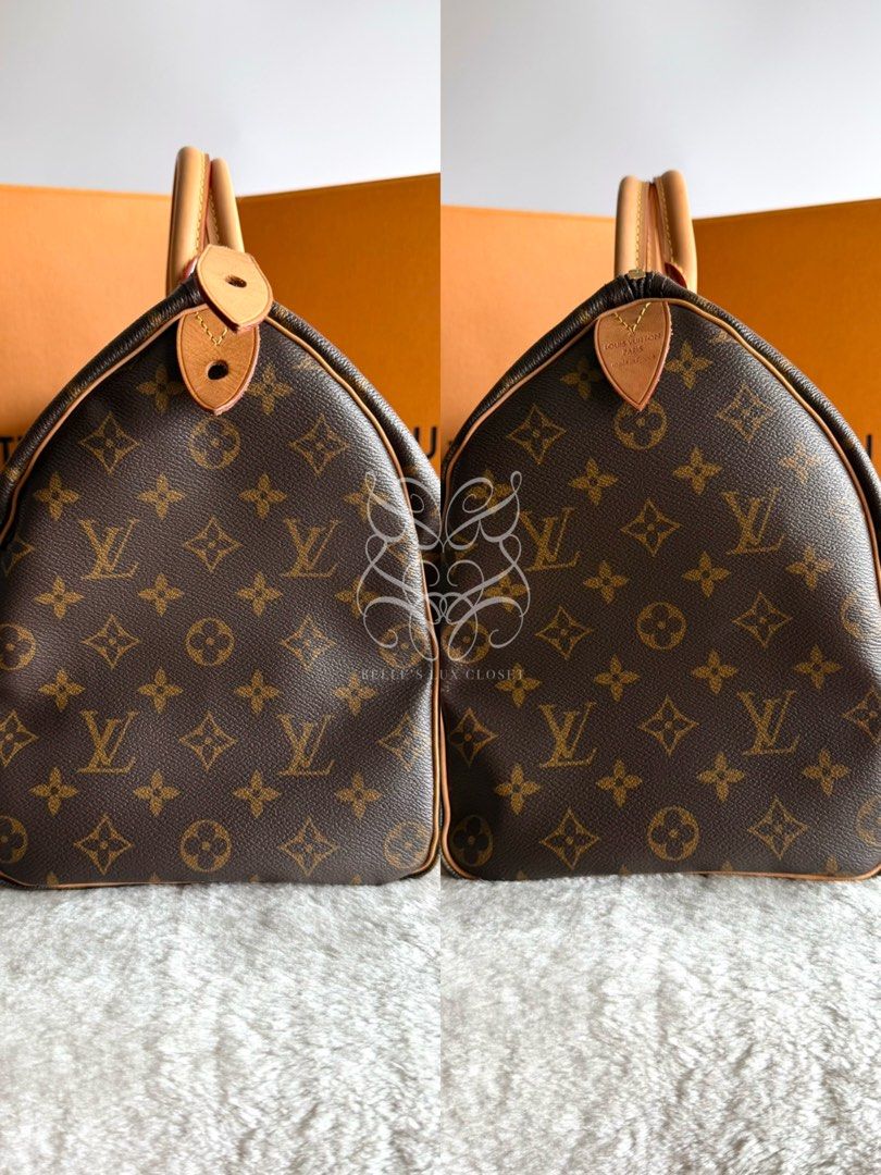 Louis Vuitton Speedy 35 in Monogram Canvas (Category: Luxury Bags & Wallets) located in Paranaque City. Submitted by belles_lux_closet (Listing ID 1458457741, Image 3). Description: AUTHENTIC SPEEDY 35 NEW MODEL IN MONOGRAM CANVAS (Microchipped) ✅ 100% Guaranteed Authentic ✅ Mint Condition, Rank A ✅ Microchipped ✅ Comes with dust bag; lock set, and bag organizer! ✅ Legit seller ✅ Retails at ~Php 120,000 in-stores, selling for only Php 69,800! ✅ K