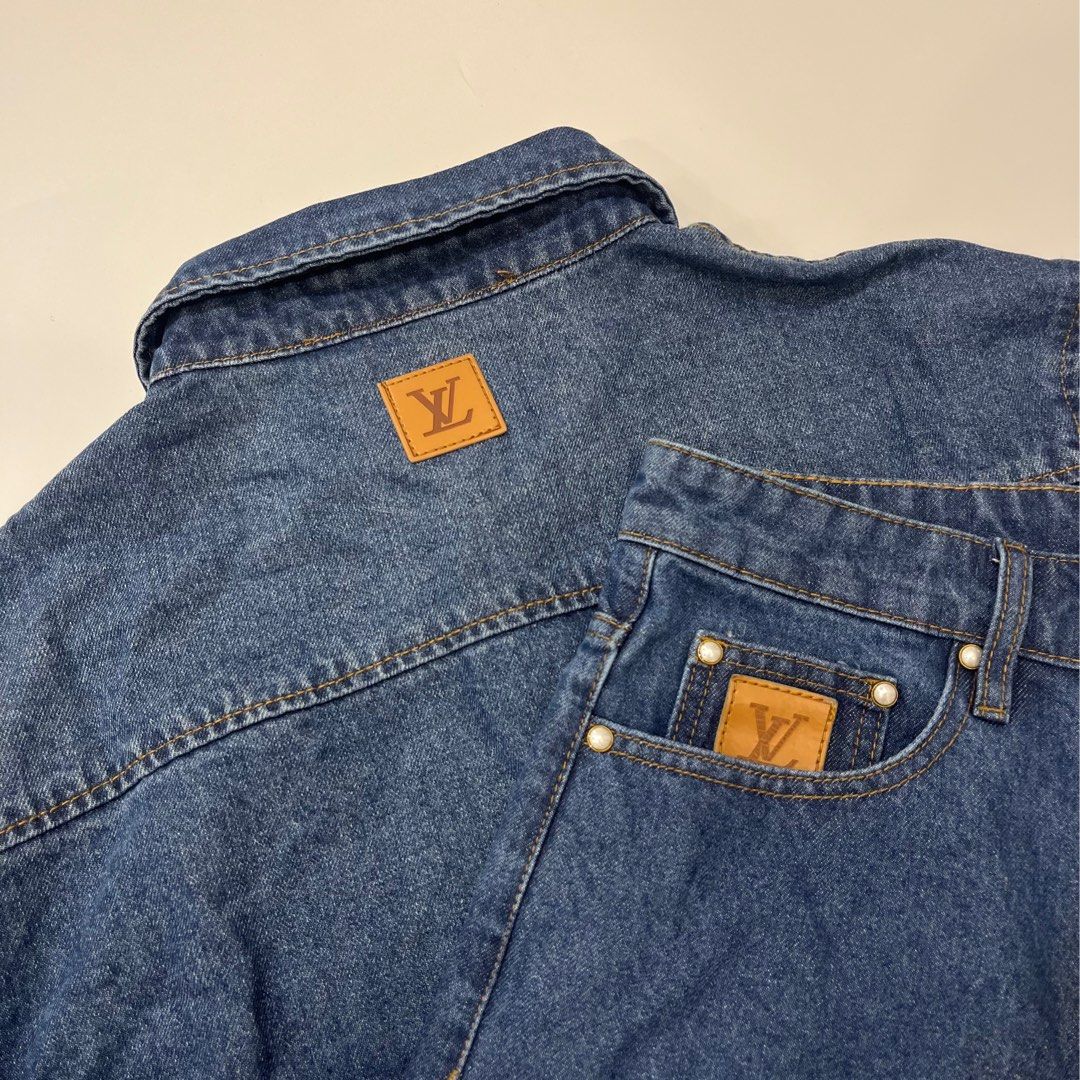 LV DENIM SET (Category: Sets & Coordinates) located in Manila. Submitted by ma_apparel (Listing ID 1458385208, Image 3). Description: LV DENIM SET NO ISSUE 10/10 27x21 top 32x17 bottom Complete tags DM FOR MORE DETAILS.