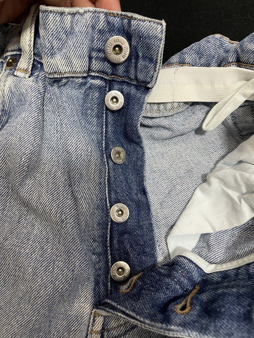 miu miu denim shorts (Category: Shorts) located in Muntinlupa City. Submitted by clarencemirones (Listing ID 1458436977, Image 3). Description: miu miu denim shorts buttonfly W29-35”since garter, L23” dm me!.
