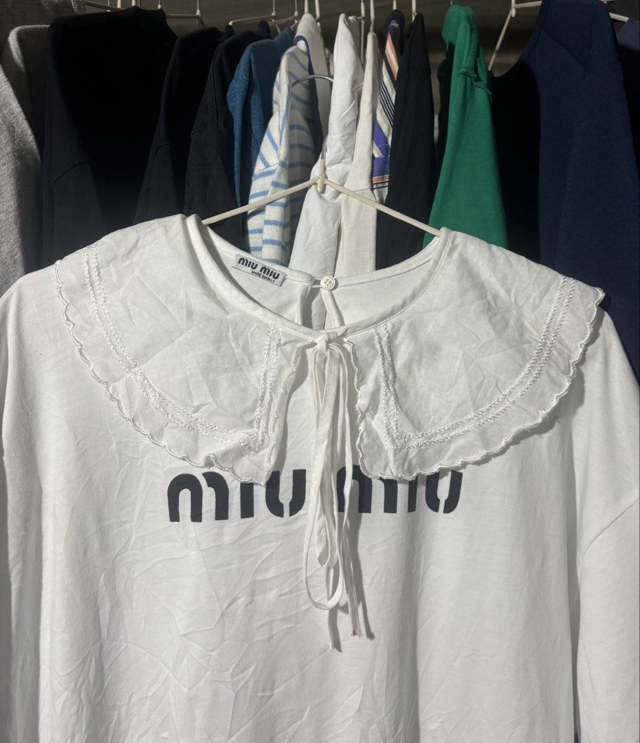 Miumiu Macramé Doll Collar shirt (Category: Others Tops) located in Manila. Submitted by why_notph (Listing ID 1458457725, Image 2). Description: Good condition Needs easy wash Dimensions: 26x21.